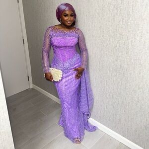 beaded dress worn ONCE for 2 hours ! Corset inside dress for better fitting